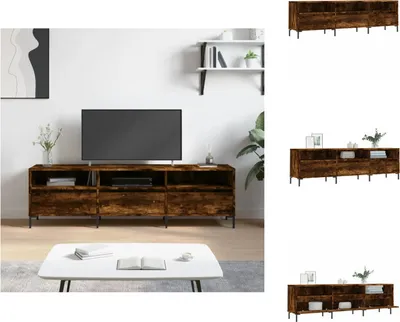 Image de vidaXL Armoire TV chêne fumé 150x30x44,5 cm Bois composite - Meuble TV