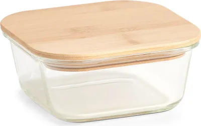 Produktbild von Zeller Vorratsbehälter m. Bambusdeckel, 800 ml, Glas, 15 x 15 x 6 cm