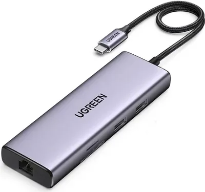 Image de Ugreen 5-en-1 Hub USB-C - HDMI 1.4 / 3x USB-A / USB-C PD 100W - Gris