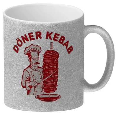 Produktbild von Döner Kebab Logo Glitzer-Kaffeebecher