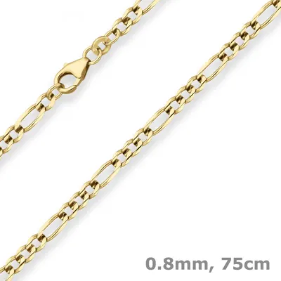 3-4mm-Figarokette-aus-333-Gelbgold-75cm