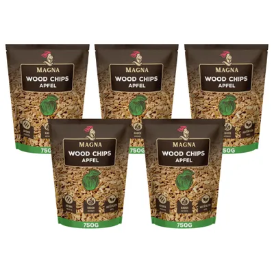 Produktbild von 3,75 KG MAGNA SET APFEL Räucherchips Wood Chips Smokerchips Räucherspäne Räucher
