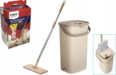 Zdjęcie produktu dla Mop płaski z wyciskaczem JAZZ beżowy