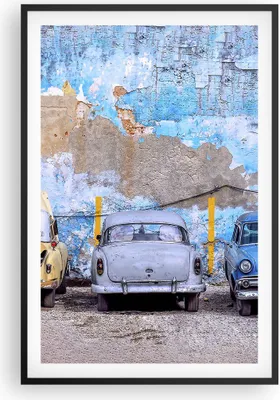 Produktbild von Gerahmtes Poster - Schwarzer Rahmen - Havanna Oldtimer Autos - 61x91,5 cm - Wand Bild - Wanddeko - Wandbilder - Kunstposter - Wandposter - Bilderrahmen - Bilder - Kunstdruck - P2BPA61x91-4376