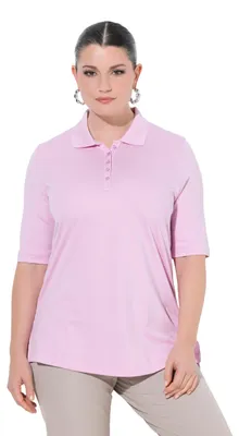 Immagine prodotto di Camicetta polo da donna Ulla Popken, color rosa tenue, taglia 42+