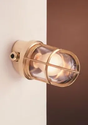 Produktbild von Wandlampe außen IP44 E27 Echt-Messing Maritim Haus Hof Außenwandlampe