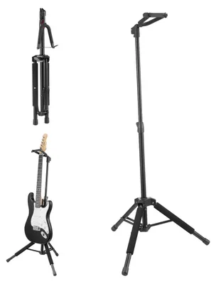 Produktbild von VEVOR Stativ-Gitarrenständer Bodenstehend Faltbar 900-1200 mm (35,4-47,2 Zoll) Höhenverstellbar, V-förmiger Griff