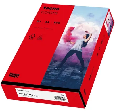 Obrázek produktu pro tecno Multifunktionspapier colors A4 80 g/qm intensivrot 500 Blatt