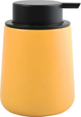 Produktbild von MSV Seifenspender "Maonie" Flüssigseifen-Spender, Fassungsvermögen 8.5 x 8.5 x 12.6 cm - matt safran gelb, Keramik