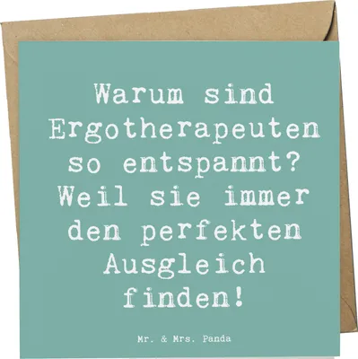 Produktbild von Mr. & Mrs. Panda Glückwunschkarte Spruch Ergotherapeutin Balance - Meeresbrise - Geschenk, faltkarte, Klappkarte, Grußkarte, doppelkarte, Selbständigkeit, Berufe, Beruf