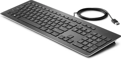 Produktbild von HP Premium USB-Tastatur, Volle Größe (100%), Kabelgebunden, USB, Membran Key Switch, Schwarz