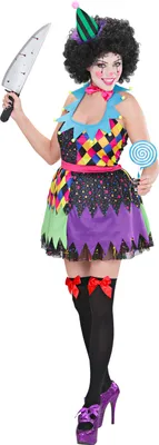 Produktbild von HORROR CLOWN (Kleid, Fliege, Minihut) Gr. M