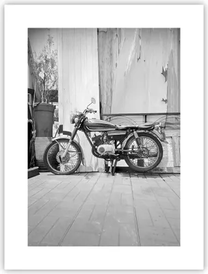 Produktbild von Poster - Poster ohne Rahmen - Alt Motorrad Schwarz und Weiß - 30x40 cm - Wand Bild - Wanddeko - Wandbilder - Kunstposter - Wandposter - Bilder - Kunstdruck - Wanddekoration - P2XPA30x40-4487