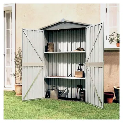 Produktbild von Gartenhaus Grau 116x45x175 cm aus verzinktem Stahl