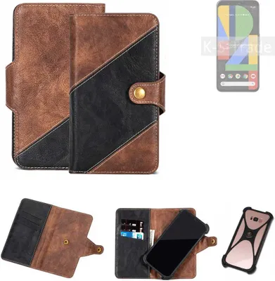 Produktbild von K-S-Trade Handyhülle Schutzhülle Bookstyle Case kompatibel mit Google Pixel 4 XL Klapphülle Cover Hülle Schutztasche 1x