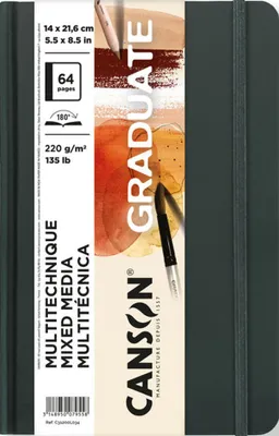 Image de CANSON Carnet de croquis GRADUATE Mixed Media 140 x 216 mm papier naturel