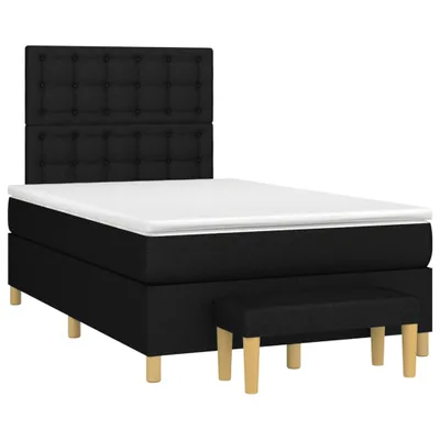 Zdjęcie produktu dla vidaXL Łóżko sprężynowe z materacem czarne 120x190 cm tkanina