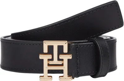 Obrázek produktu pro Dámský kožený pásek Tommy Hilfiger s logem, šířka 2,5 cm, černý, délka 80 cm