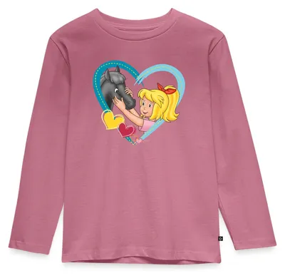 Produktbild von Spreadshirt Bibi Und Tina Fohlen Felix Herz Kinder Premium Langarmshirt, 134/140 (8 Jahre), Mauve