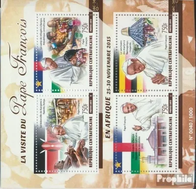Produktbild von Briefmarken Zentralafrikanische Republik 2015 Mi 5805-5808 Kleinbogen (kompl.Ausg.) postfrisch Papst Franziskus