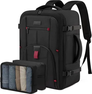 Produktbild von Handgepäck Rucksack mit Laptopfach, 40l, Schwarz