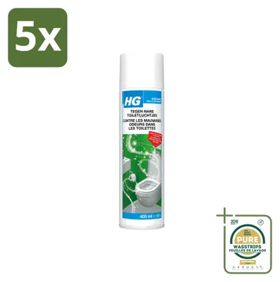 Produktbild von 5 x HG Gegen unangenehme Toilettengerüche - Geruchsneutralisierer - 400 ml - Vorratspackung - 5 Stücke