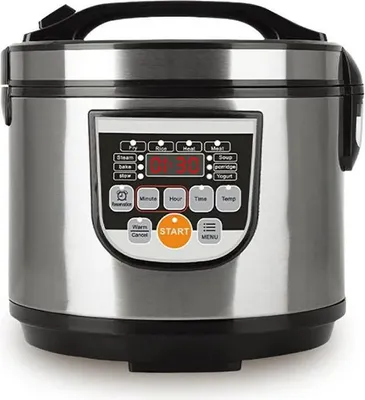 Produktbild von Elektrischer Reiskocher - Dampfgarer & Warmhaltefunktion - 5 L - Digitaler Timer mit LCD - Antihaft-Innentopf - 3D-Erhitzung - 601–800 W - EU-Stecker - Schwarz