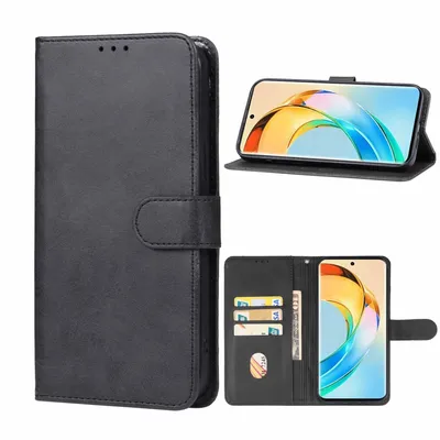 Image de Étui pour smartphone Honor Magic 6 Lite, noir, en simili cuir, type livre