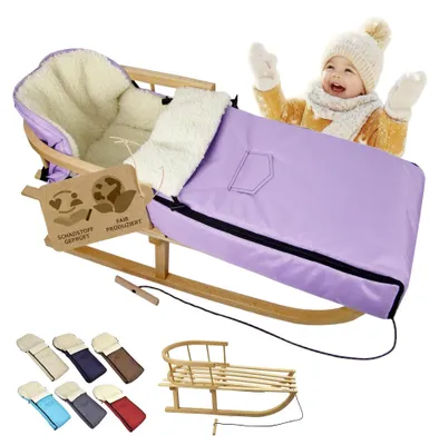 Image de Luge en bois avec dossier et sac pour les pieds