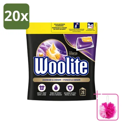 Produktbild von 20 x Woolite Dark Waschmittel-Caps mit Keratin für dunkle Wäsche und Jeans - Sparpackung - 20 Stücke