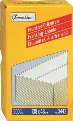 Zdjęcie produktu dla Avery 3442, Biały, Prostokąt, 138 x 48 mm, Papier, 2 szt., 250 ark.