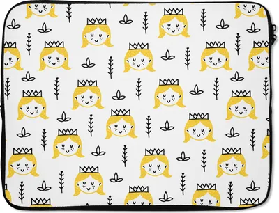 Produktbild von MuchoWow® Laptop Hülle 17 Zoll Laptoptasche Mädchen - Prinzessin - Krone - Muster - Mädchen - Kinder - Kinder - Zipper - Schutzabdeckung