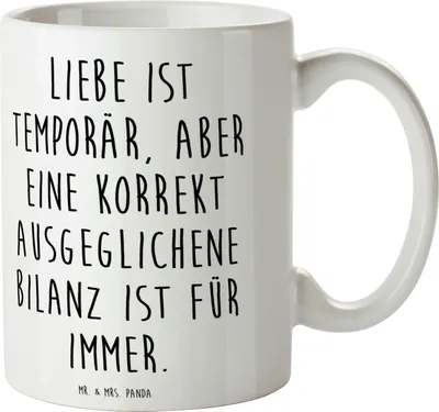 Produktbild von Mr. & Mrs. Panda Tasse Spruch Buchhalter Weisheit - Weiß - Geschenk, Kaffeebecher, Berufsgestaltung, Präzision, Pott, Becher, Beruf, Berufe, Rechnungswesen, Trinkbecher