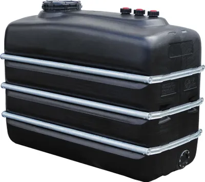 Productafbeelding van GRAF ruimtebesparende tank 3000 L zwart van voedselveilig PE