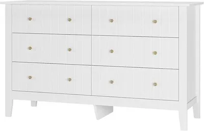Produktbild von Famanu Kommode mit 6 Schubladen - Multifunktionale Aufbewahrungslösung in Weiß