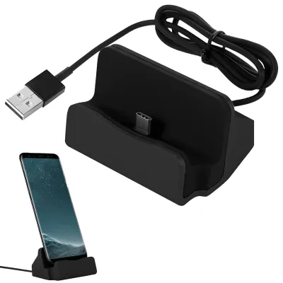 Productafbeelding van Oplaadstation met 1 meter kabel, Type C oplaadstation, opladers voor mobiele telefoons met Type C aansluiting