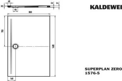 Produktbild von KALDEWEI SUPERPLAN ZERO 1576-5, Duschwanne mit Wannenträger extraflach, 140x80cm, 357647980711