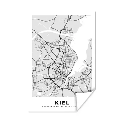 Produktbild von MuchoWow® Poster Stadtplan - Kiel - Karte - Deutschland 60x90 cm - Wanddekoration