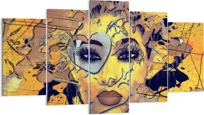 Produktbild von Bild auf Leinwand - Leinwandbild - Gesicht Frau - 160x85cm - Wand Bild - Wanddeko - Wandbilder - Leinwanddruck - Bilder - Kunstdruck - Wanddekoration - Leinwand bilder - Wandkunst - EA160x85-3513