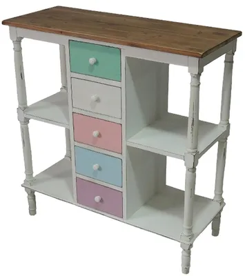 Produktbild von Casa Padrino Landhausstil Kommode Antik Weiß / Mehrfarbig 100 x 40 x H. 105 cm - Shabby Chic Möbel