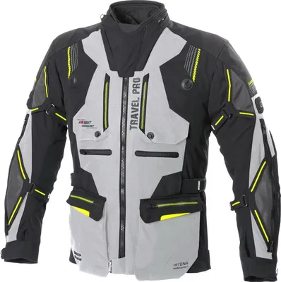 Produktbild von Büse Travel Pro Motorrad Textiljacke, hellgrau/schwarz, 54