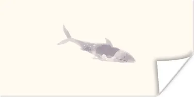Produktbild von MuchoWow® Poster Hai - Raubtier - Meer - Aquarell 160x80 cm - Foto Poster