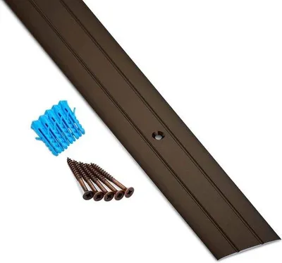 Productafbeelding van Aluminium Overgangsrail Geperforeerd 100 cm - Vloerprofiel Met Bevestigingsset