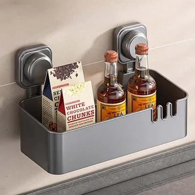 Imagen del producto de Estante para ducha con ventosa, resistente al agua, de color , para el baño