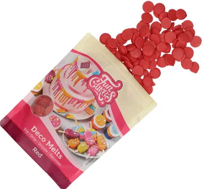 Obrázek produktu pro Snadno rozpustná poleva v peckách 250g Červená