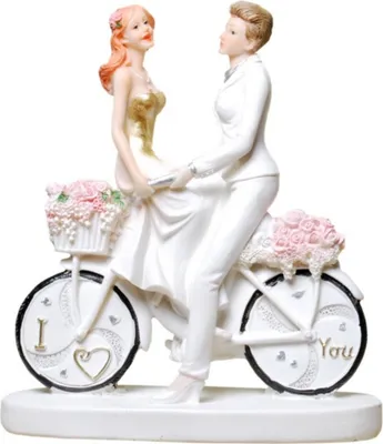 Produktbild von Frauen Hochzeit - Paar auf Fahrrad