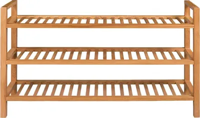 Produktbild von vidaXL Schuhregal mit 3 Etagen 100x27x60 cm Massivholz Eiche