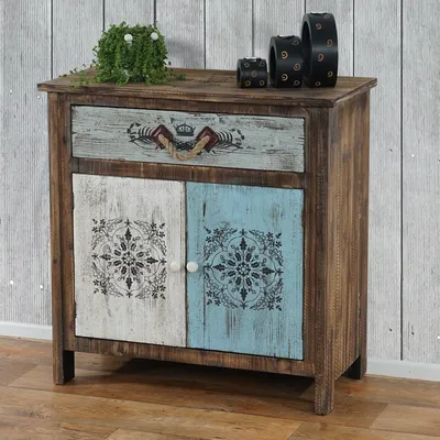 Produktbild von Kommode Vigo Schubladenkommode Schrank Shabby-Look, Vintage, 84x80x40cm