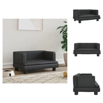 Obrázek produktu pro vidaXL Pelíšek pro psy černý 60x40x30 cm Imitace kůže - Pelíšky pro psy