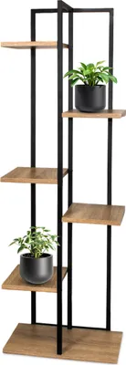 Immagine prodotto di 2.03 Supporto per piante con 5 ripiani - circa 126 x 40 x 20 cm - Scaffale per fiori in legno e metallo